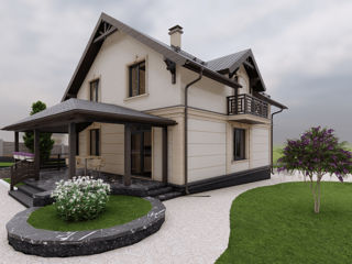 Casă de locuit individuală cu 2 niveluri / stil negociabil /  P+M / 142.7m2 / construcții / 3D foto 6