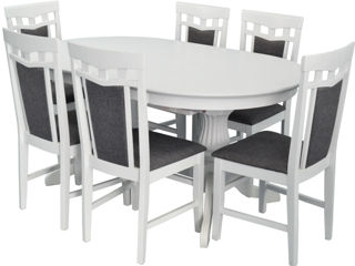 Set Evelin HV 33 V + Deppa R white/grey (6 scaune). livram in orice colt al tarii