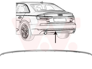 Молдинг заднего бампера Аudi A4/S4 B9 foto 2