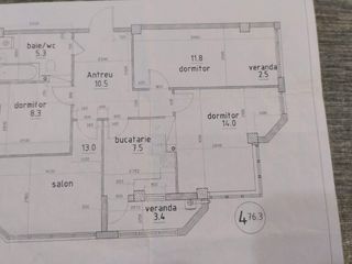 Apartament, 4 camere, 76 mp.Bloc nou! Sîngera, etajul 2 din 9 foto 1