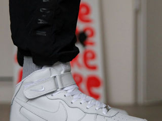 Nike Air Force 1 High White Unisex cu blana / с мехом foto 7