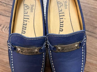 John Galliano Boys Slip On Loafers Blue Size 33 Uzat foto 5