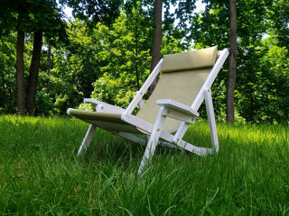 Кресло-шезлонг раскладное из натурального дерева. фото 4