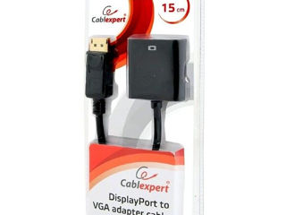 Adapter Dp M To Vga F, Cablexpert "Ab-Dpm-Vgaf-02", Black, Blister, Display Port Male To Vga Female