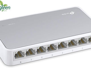 TP-Link 8 Port 10/100Mbps Fast Ethernet Switch , Desktop Ethernet Splitter , Ethernet Hub , Plug and