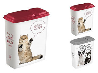 Container Pentru Hrana Lucky Pet 2.3L, Pisici/Ciini, Gri