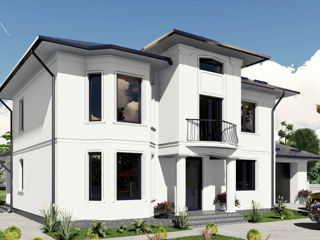 Casă de locuit individuală cu 2 niveluri / stil clasic / arhitect / 3D / 209.60m2 / construcții