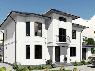 Casă de locuit individuală cu 2 niveluri / stil clasic / arhitect / 3D / 209.60m2 / construcții foto 1