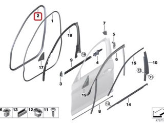 Уплотнитель дверного проема передний правый и передний левый (они одинаковые) BMW 5 G30 17-23 517274 foto 2