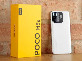 Новый Xiaomi Poco M5s 6/128гб цвет белый перламутр +Новый Чехол-книжка эко-кожа