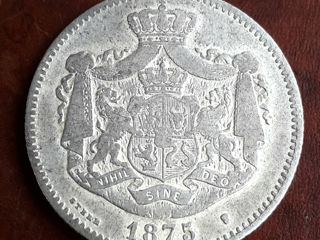 2 Lei. Romania - 1875. Argint.