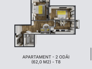 Apartament cu 2 camere, 62 m², Botanica, Chișinău foto 5