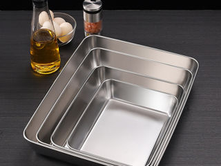 Tavă inox pentru cuptor 26*20,5*3 cm (1104-1) foto 1