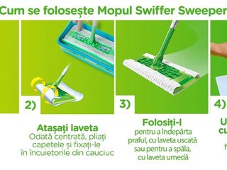 Швабра Swiffer +8 шт сухих + 3шт влажных салфеток foto 3