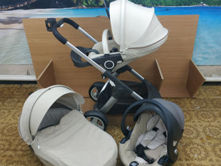 Очень дёшево! гламурная колясочка stokke crusi 3 в 1 лён! + набор Kit foto 10