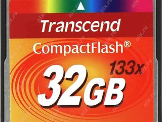 Новые Compact Flash Transcend!!! (133х) 16GB - 400лей, 32GB - 500лей, 64GB - 700 лей. foto 2