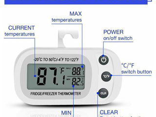 Термометр. Для холодильника, морозильной камеры или домашнего помещения. foto 7