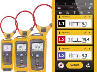 Kit multimetru + clește ampermetric wireless iFlex Fluke FLK-A3001 FC KIT Tester 3 faze Fluke a3001  foto 0