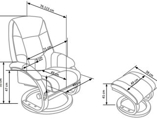 Fotoliu cu suport pentru picioare Halmar - Livrare în toată Moldova! Credit 0% foto 3