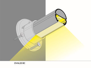 Profil LED din aluminiu pentru banda LED OVAL20 anodizat Profil din aluminiu pentru iluminarea dulap foto 4
