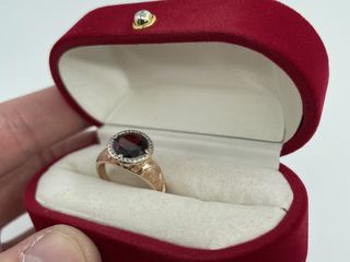 Inel cu piatră naturala granat , кольцо с драгоценным камнем гранат foto 4