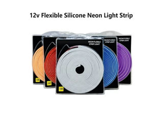 Bandă LED Neon Purple 5 metri Bandă flexibilă Neon 12V cu sursă de alimentare foto 4