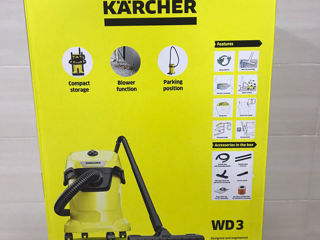 Karcher WD 3. Aspirator multifunctional umed-uscat 1000 W, 200 mbar, rezervor 17l. Nou Sigilat foto 1