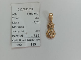 Pandativ 585 *Proba. Masa 1,73 gr. Pretul 1817 lei