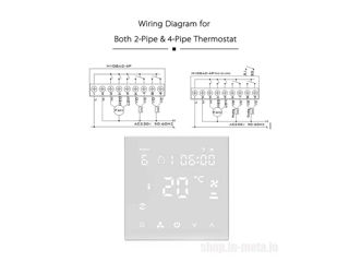 Termostat programabil fără fir pentru casă inteligentă Thermostat HY607AC Wi-Fi Fan/Coil foto 5