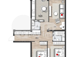 Apartament cu 3 camere, 91 m², Durlești, Chișinău foto 2