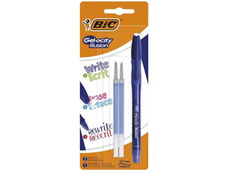 Set Pix Gel Roller Bic Gel-Ocity Illusion Cu Gel Termosensibil + 2 Rezerve Albastru foto 1