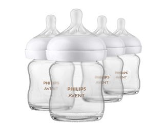 Philips Avent Стеклянная детская бутылочка Natural с соской (4шт)