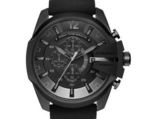 Diesel mega chief black silicone strap watch 51x59mm dz4378 (nou)