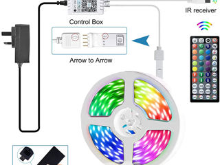 Strip Lights cu telecomandă, 15m LED foto 2