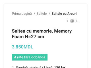 Saltea ortopedică cu spumă memory și arcuri foto 5