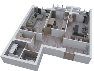 Apartament cu 2 camere, 72 m², BAM, Bălți