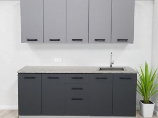 Set mobila bucatarie Alcantara 2 m Gri Deschis / Gri Inchis foto 0