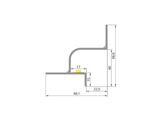 Aluminium shadowline profile 20 mm with a LED strip Black F2.2040L16B foto 2