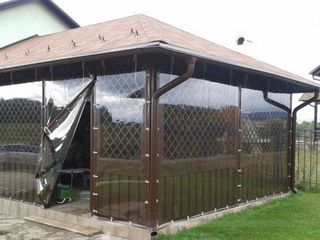 Защитные шторы для беседок, веранд и террас, пвх шторы, пвх завесы, чехлы на бассейны foto 1