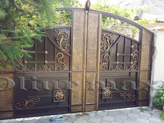 Porți,  balustrade,garduri, copertine, gratii , uși metalice și alte confecții din fier forjat. foto 1
