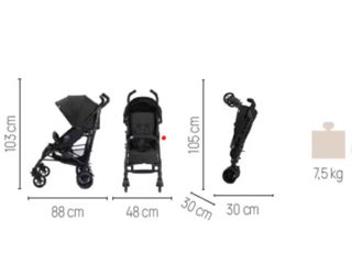 Carucior sport chicco liteway 4 basic , 5 puncte, 0 luni+, negru. promo! foto 5