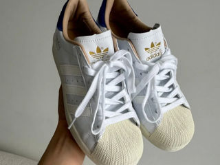 Adidas Superstar White/Blue Unisex foto 3