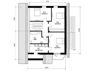Casă de locuit individuală cu 2 niveluri / arhitect / 146.7m2 / P+M / construcții / renovări / 3D foto 4