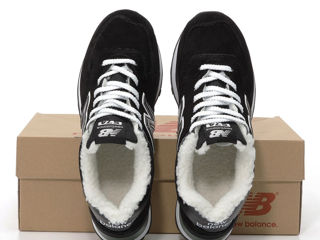 New Balance 574 Black Unisex cu blana / с мехом foto 6