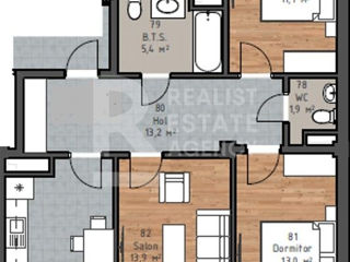 Apartament cu 3 camere, 81 m², Centru, Ialoveni foto 4