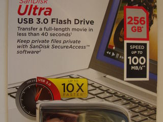 USB flash Sandisk Ultra 256 GB, 100 Mb/s, USB 3,0, NOU sigilat. Pret: 750 lei foto 1