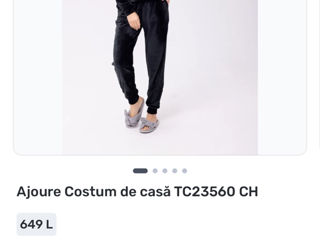 Costum negru pijama din velur  Tagaer Ajour Mărimea xs sau s/ 13 ani Nou cu etichetă foto 2