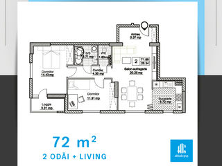 Apartament de 72m2 în colțul de rai de la Ghidighici foto 9