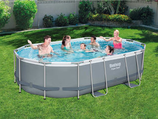 Piscină 10949 l, 488x305x107 cm bestway power steel oval , livrare gratuita!