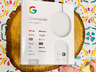 Google Chromecast Google TV, HD, HDMI, Bluetooth, Wi-Fi, Telecomanda comenzi vocale, Alb